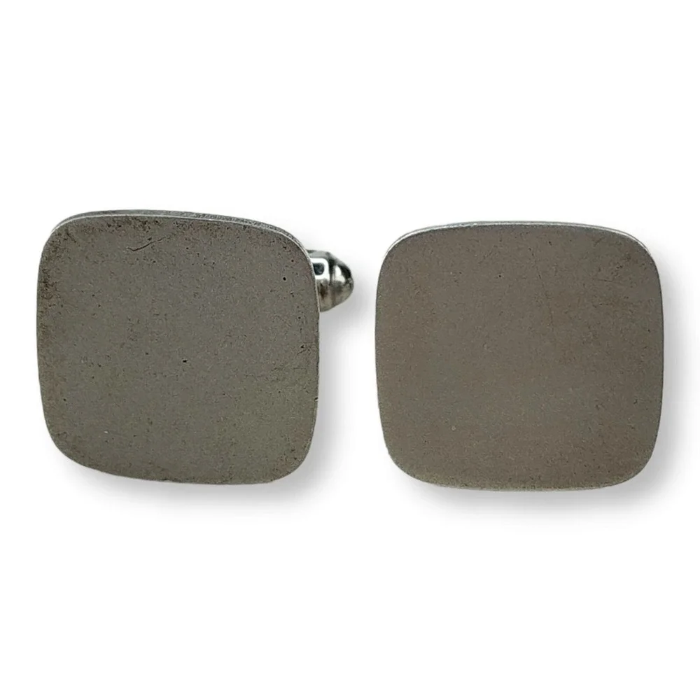 Vintage Sterling‎ Silver 925 Vanguard Square Matte Finish Cuff Links